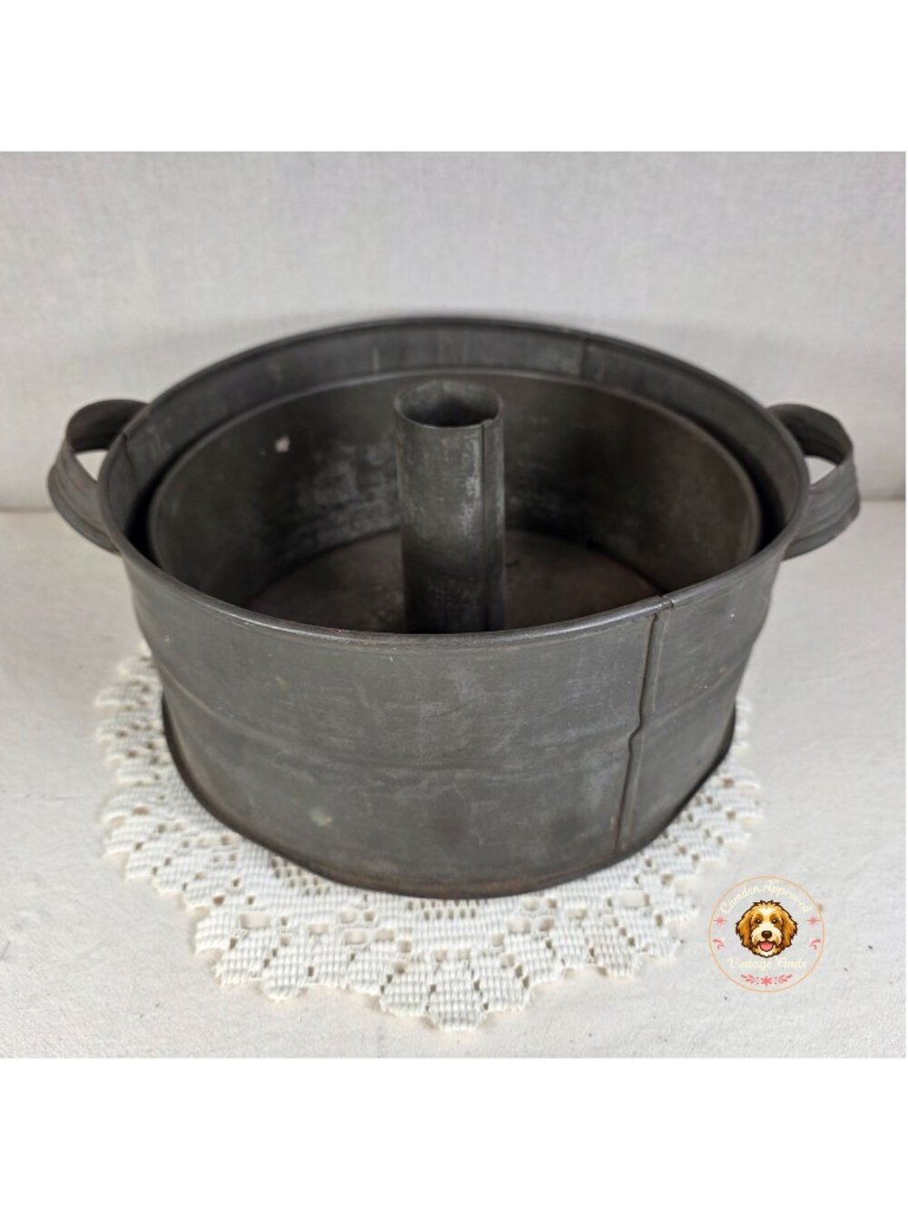 Antique Swans Down Cake Pan Angel Food Bundt Early 20th Century Farmhouse Primit